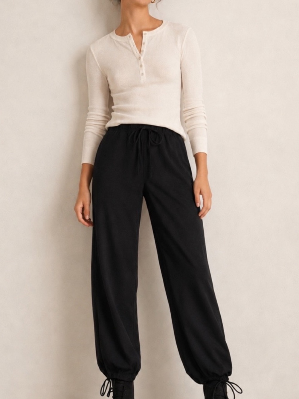 Vtg Urban Groove Black Balloon Parachute Harem Soft Wide Leg Cargo Pants